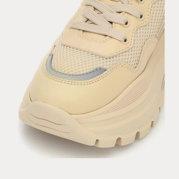 Prada - Centaurus Leather Beige Low Top Sneakers - Picture 4 of 5